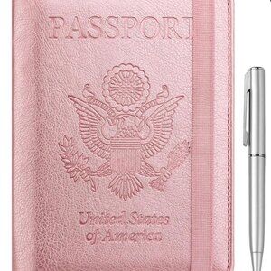 WALNEW Passport Holder for Travel, RFID Passport Cover Wallet, NWT